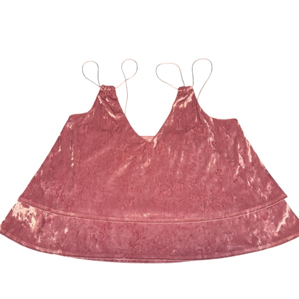 Express One Eleven Crushed Velvet Tank Top – Size M – Blush Pink – Soft Stretch - Picture 3 of 12